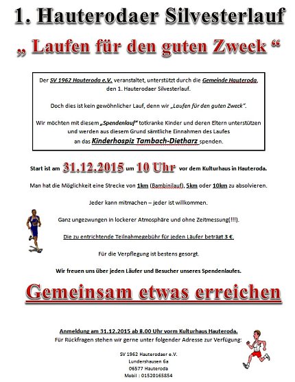 1. Hauterodaer Silvesterlauf (Foto: Hauterodaer SV e.V.)