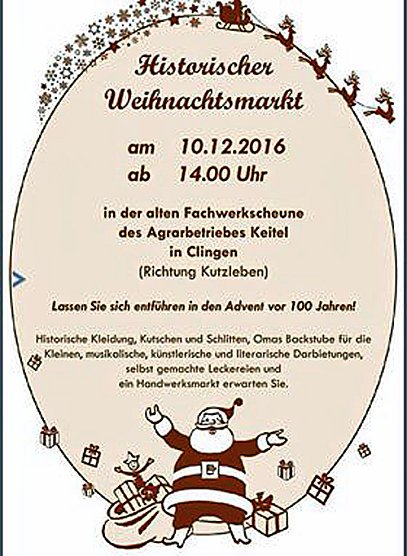 Bauernweihnachten in Clingen (Foto: Privat) Bauernweihnachten in Clingen (Foto: Privat)
