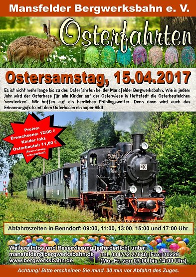 Plakat (Foto: Mansfelder Bergwerksbahn) Plakat (Foto: Mansfelder Bergwerksbahn)