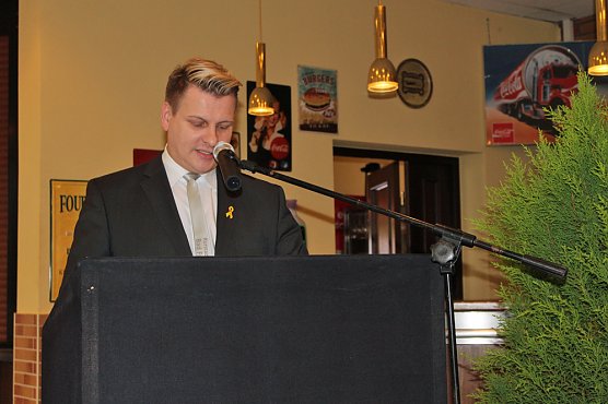 Mit dem "Mammut zum Neujahrsempfang (Foto: Karl-Heinz Herrmann)