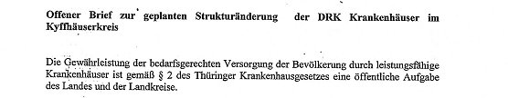 Kippt die medizinische Akut- Versorgung in Bad Frankenhausen? (Foto: Landratsamt Kyffh&auml;userkreis)
