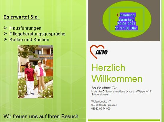 Offene T&uuml;r bei der AWO (Foto: AWO)