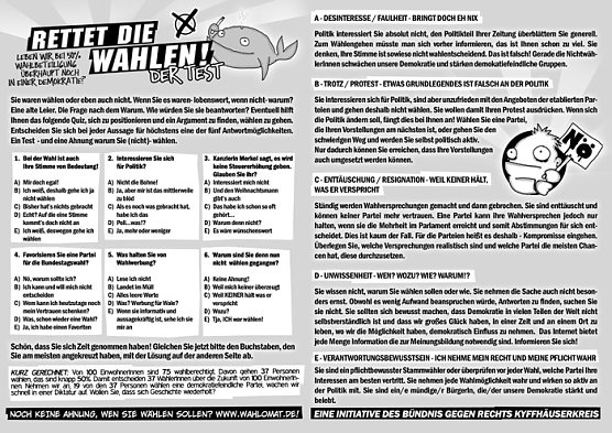 Nichtwählertest (Foto: Bündnis gegen Rechts) Nichtwählertest (Foto: Bündnis gegen Rechts)