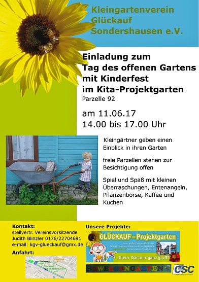 Kleingartenverein Glückauf Sondershausen e.V. lädt ein (Foto: Judith Blinzler) Kleingartenverein Glückauf Sondershausen e.V. lädt ein (Foto: Judith Blinzler)