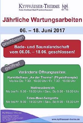 Jährliche Wartungsarbeiten (Foto: Stadtmarketing Bad Frankenhausen) Jährliche Wartungsarbeiten (Foto: Stadtmarketing Bad Frankenhausen)