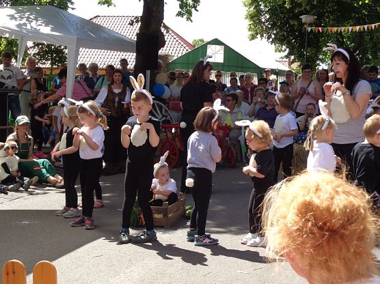 Auf dem Bauernhof war zum 25. Stra&szlig;enfest etwas los (Foto: Kindervilla)