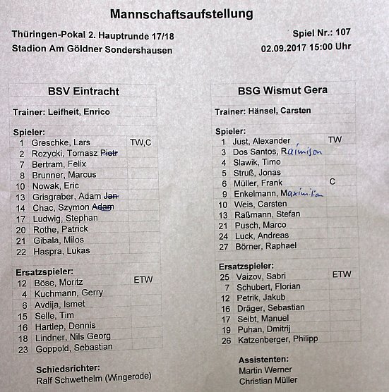 Im Pokal Eintracht gegen Gera (Foto: Karl-Heinz Herrmann)