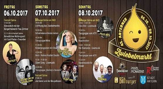 Programm zum 45. Zwiebelmarkt in Artern (Foto: Stadt Artern) Programm zum 45. Zwiebelmarkt in Artern (Foto: Stadt Artern)