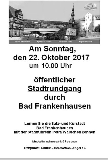 Sonntagsf&uuml;hrung (Foto: Stadtmarketing Bad Frankenhausen)