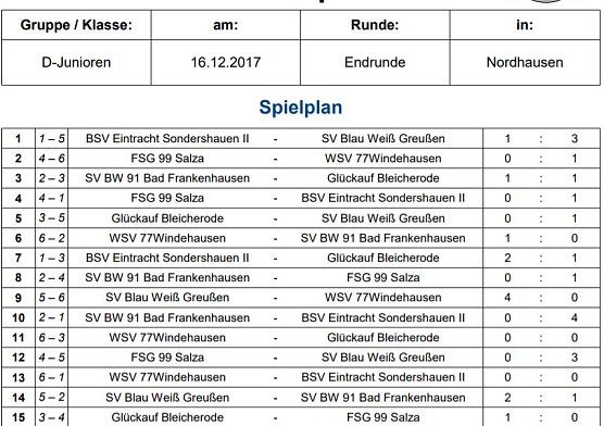 SV BW Greu&szlig;en Hallenkreismeister der D-Junioren (Foto: NTKFA)