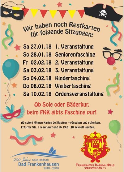 Faschingstermine (Foto: Stadt Bad Frankenhausen)