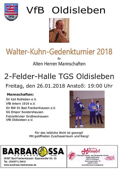 Walter Kuhn Gedenkturnier f&uuml;r &Uuml;35 Mannschaften (Foto: Thomas R&ouml;ber)