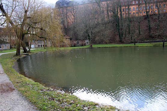 Kleiner Parksee im Schlosspark &uuml;bergelaufen (Foto: Karl-Heinz Herrmann)