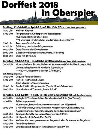 Dorffest in Oberspier (Foto: privat) Dorffest in Oberspier (Foto: privat)