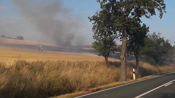 Flächenbrand fordert Einsatzkräfte nahe Wasserthaleben (Foto: Manuel Wölbing) Flächenbrand fordert Einsatzkräfte nahe Wasserthaleben (Foto: Manuel Wölbing)