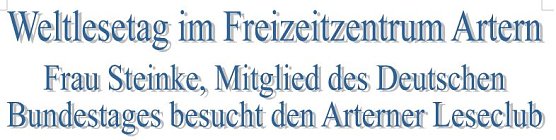 In Artern gelesen (Foto: Freizeitzentrum) In Artern gelesen (Foto: Freizeitzentrum)