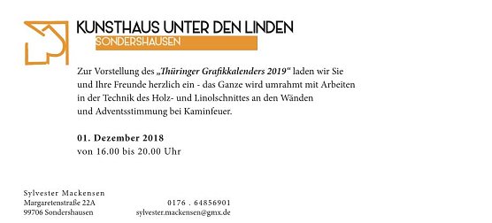 Vorstellung des Thüringer Grafikkalenders 2019 (Foto: Sylvester Mackensen) Vorstellung des Thüringer Grafikkalenders 2019 (Foto: Sylvester Mackensen)