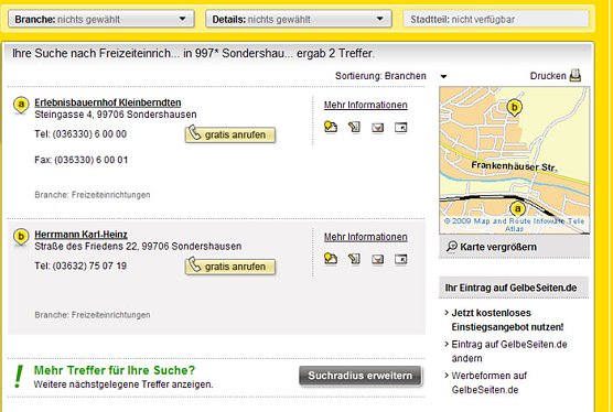 Freizeiteinrichtungen Sondershausen (Foto: Gelbe Seiten) Freizeiteinrichtungen Sondershausen (Foto: Gelbe Seiten)