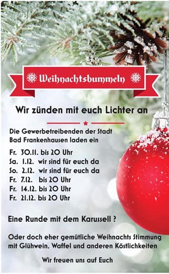 Weihnachtsmarkt und Adventszeit (Foto: Gewerbeverein Bad Frankenhausen)