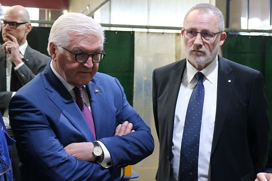Bundespr&auml;sident Frank Walter Steinmeier zu Besuch bei Schachtbau Nordhausen (Foto: Angelo Glashagel)