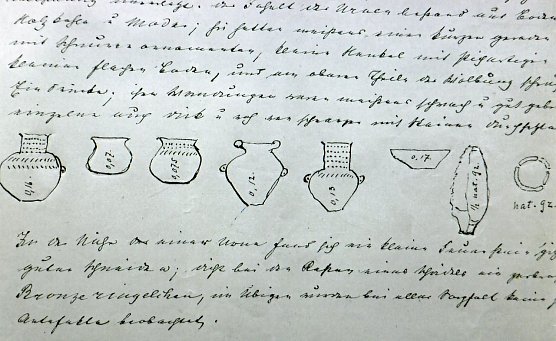 Detail eines Ausgrabungsberichtes (Foto: Heidelore Kneffel) Detail eines Ausgrabungsberichtes (Foto: Heidelore Kneffel)