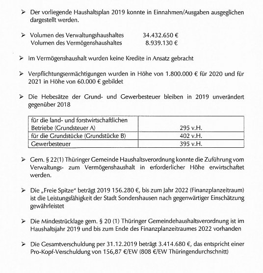Haushalt SDH (Foto: Stadt Sondershausen)