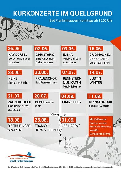 Kurkonzerte im Quellgrund (Foto: Kur & Tourismus GmbH Bad Frankenhausen)