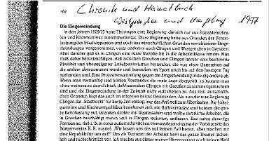 Eingemeindung Clingen (Foto: Hans Joachim Mauß) Eingemeindung Clingen (Foto: Hans Joachim Mauß)
