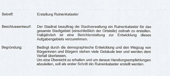 Ruinenkataster und mehr (Foto: Stadt Sondershausen) Ruinenkataster und mehr (Foto: Stadt Sondershausen)