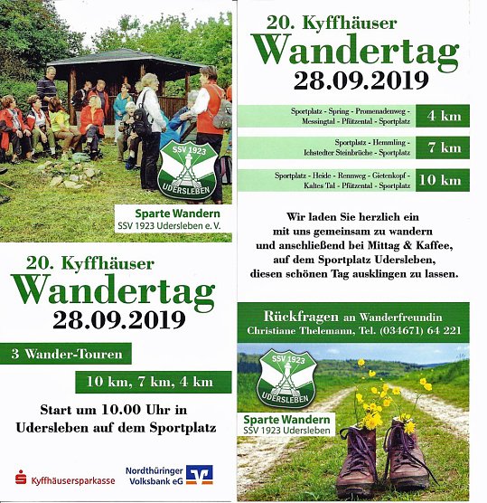 20. Kyffhäuser Wandertag (Foto: Verein) 20. Kyffhäuser Wandertag (Foto: Verein)