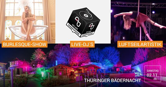 Thüringer Bädernacht in der Kyffhäuser-Therme – (Foto: Stadtmarketing Bad Frankenhausen) Thüringer Bädernacht in der Kyffhäuser-Therme – (Foto: Stadtmarketing Bad Frankenhausen)