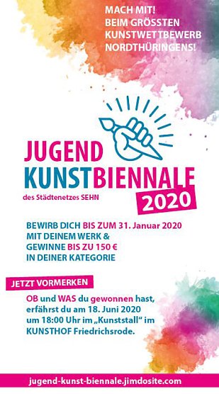 11. JugendKunstBiennale – (Foto: Stadt Sondershausen) 11. JugendKunstBiennale – (Foto: Stadt Sondershausen)