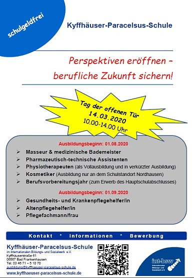 Tag der offenen Tür (Foto: Paracelsusschule) Tag der offenen Tür (Foto: Paracelsusschule)