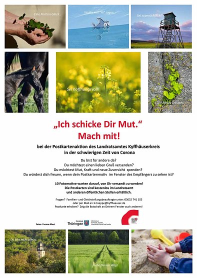 Mutbotschaften per Post (Foto: Landratsamt Kyffhäuserkreis) Mutbotschaften per Post (Foto: Landratsamt Kyffhäuserkreis)