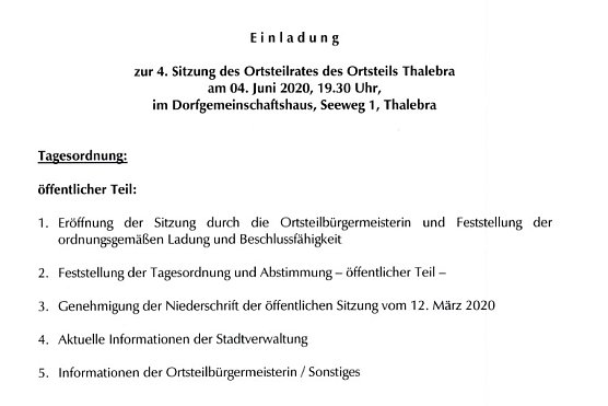 Ortsteilrat tagt (Foto: Stadt Sondershausen)