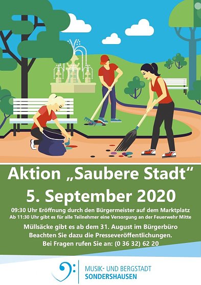 Aktion Saubere Stadt 2020 (Foto: Stadt Sondershausen) Aktion Saubere Stadt 2020 (Foto: Stadt Sondershausen)