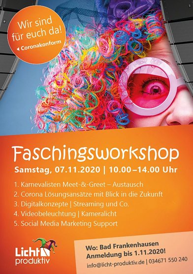 Faschingsworkshop in Bad Frankenhausen (Foto: Licht produktiv) Faschingsworkshop in Bad Frankenhausen (Foto: Licht produktiv)