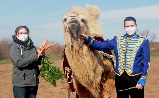 v.l.n.r. Jana Vogler, Elfriede", Joel Franke (Foto: Stadtwerke Sondershausen)