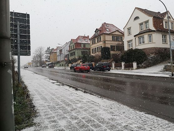 Auch in Sondershausen fielen heute dicke Flocken (Foto: T. Leipold)