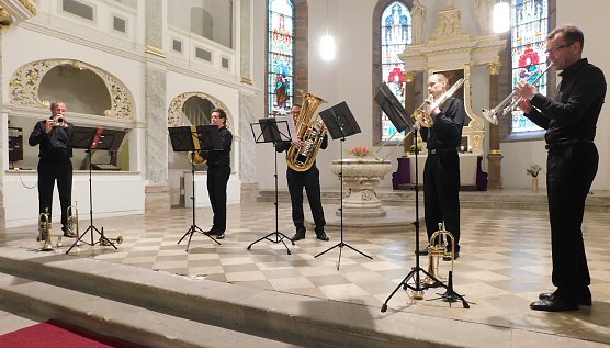 Bl&auml;ser im Rahmen des Th&uuml;ringer Orgelsommers in der UNterkirche in Bad Frankenhausen (Foto: P. Zimmer)