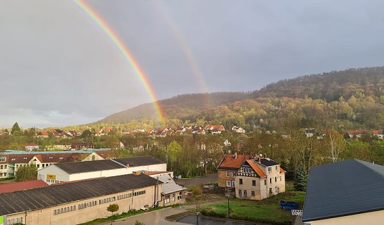 Doppelter Regenbogen &uuml;ber Sondershausen (Foto: T. Leipold)