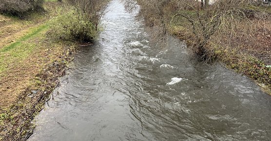 Die Zorge in Nordhausen beginnt über die Ufer zu treten (Foto: oas) Die Zorge in Nordhausen beginnt über die Ufer zu treten (Foto: oas)