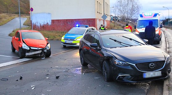 Unfall in der Schachtstraße (Foto: S.Dietzel) Unfall in der Schachtstraße (Foto: S.Dietzel)
