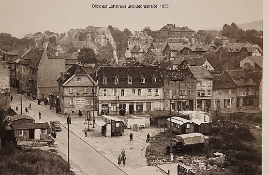Wie es einmal war Sondershausen 60 Jahre im R&uuml;ckblick: Lohstrasse und Badrastrasse in Sondershausen (Foto: Wilhelm May und Helmut R&ouml;ttig (Buchver&ouml;ffentlichung))