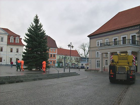 Weihnachtsbaum aufgestellt (Foto: Karl-Heinz Herrmann)
