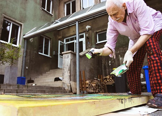 Bild: Gerd Mackensen bei der Arbeit in Sondershausen