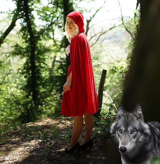 Bild: Ausstellung aus Schokolade "Rotk&auml;ppchen und der Wolf"