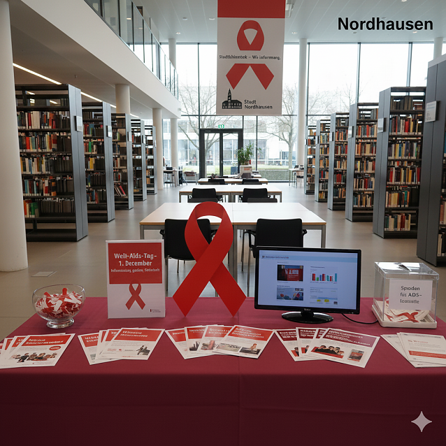 Bild: Infotisch zum Welt-Aids-Tag