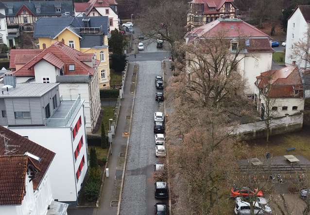 Bild: Luftbildaufnahme der G&ouml;ldnerstra&szlig;e in Sondershausen