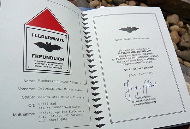 Fledermausfreundliche Kindervilla (Foto: Karl-Heinz Herrmann) Fledermausfreundliche Kindervilla (Foto: Karl-Heinz Herrmann)